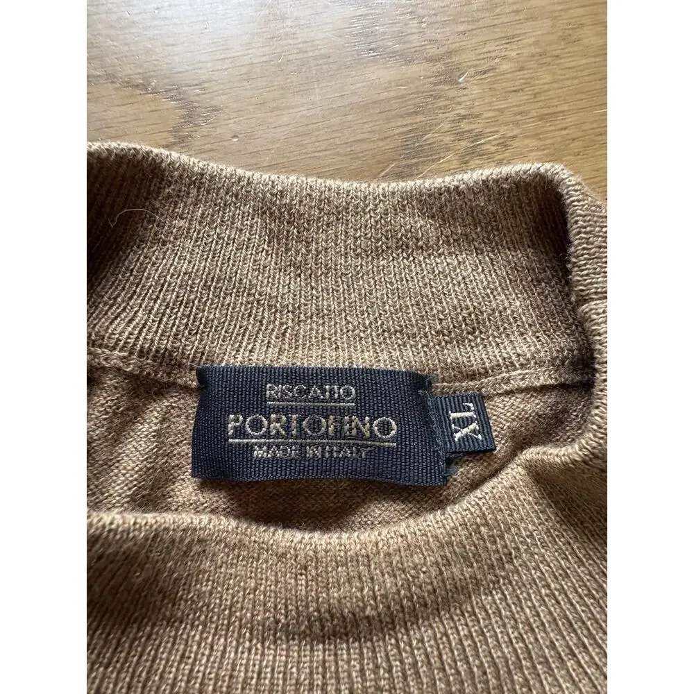 Riscatto Portofino Made In Italy Men Size XL Wool Blend Sweater Stretch Classic
